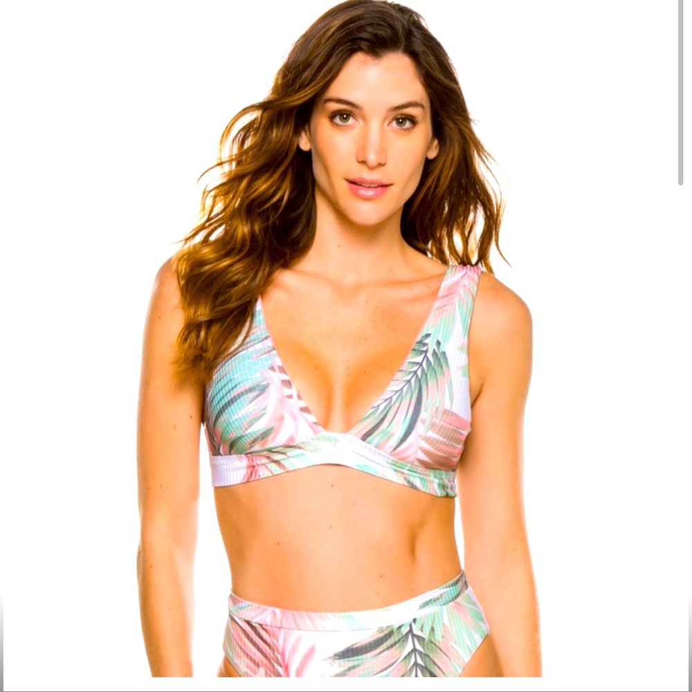Becca By Rebecca Virtue Bikini Set In Hearts Of Palm.